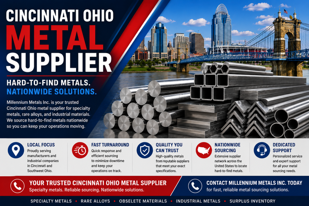 Cincinnati Ohio Metal Supplier | Millennium Metals Inc.